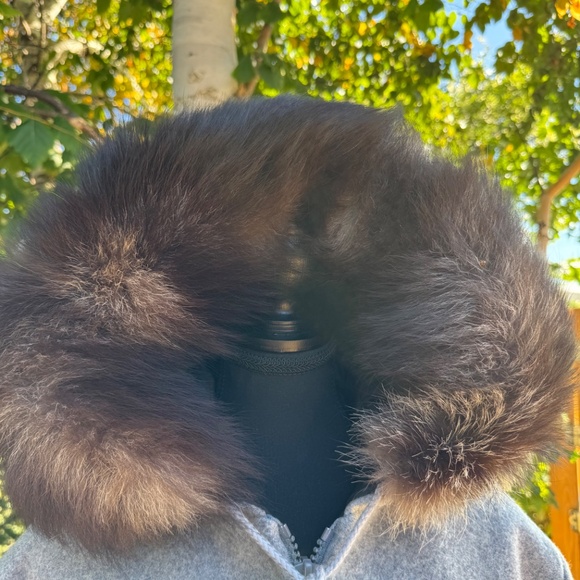 VTG Northern Sun Canadian-Made Pure Virgin Wool Parka Coat with Fur Trim & Embro - Picture 16 of 17